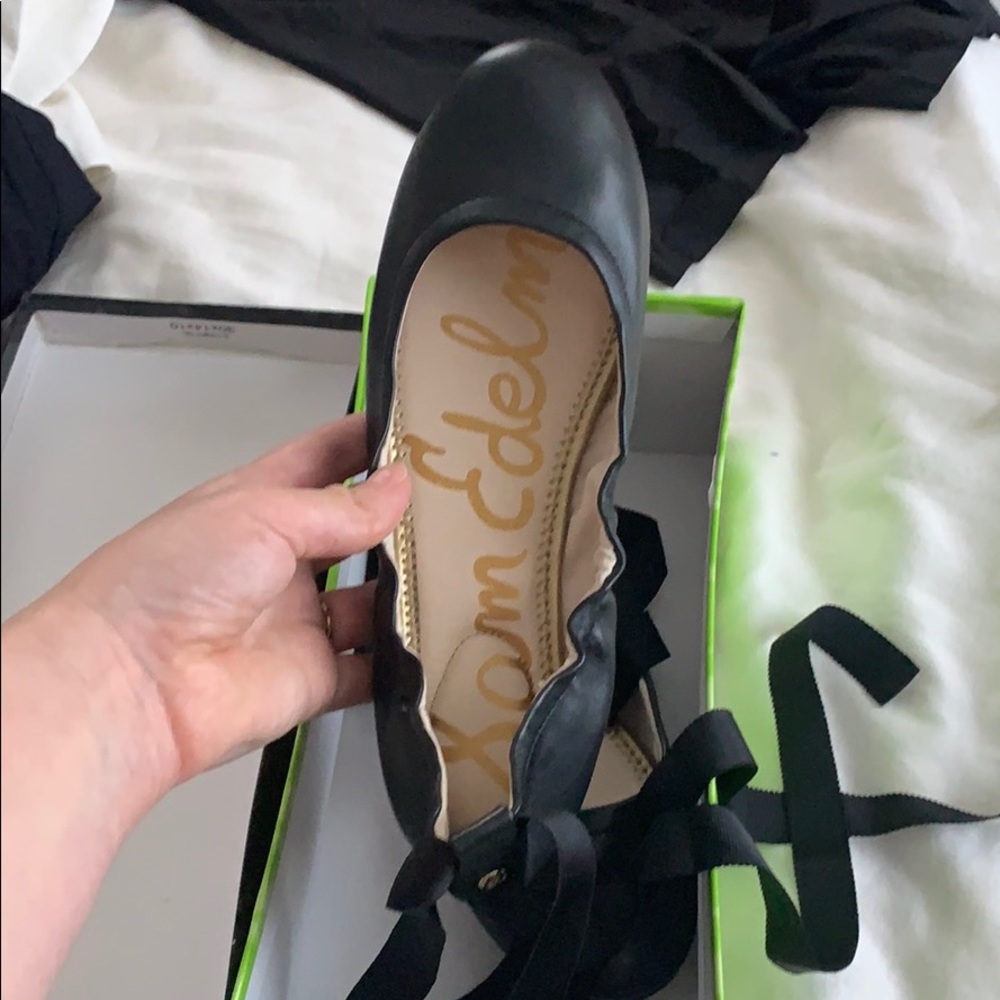 Sam Edelman black flats Fallon leather NIB 7.5